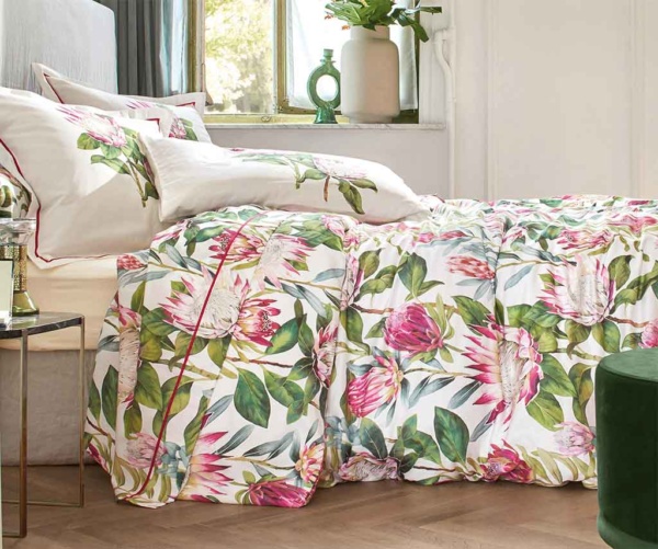 «EXUBERANCE FUCHSIA». Комплект постельного белья ЕВРО 100% Хлопок-Сатин. ТМ «Blanc des Vosges», Франция