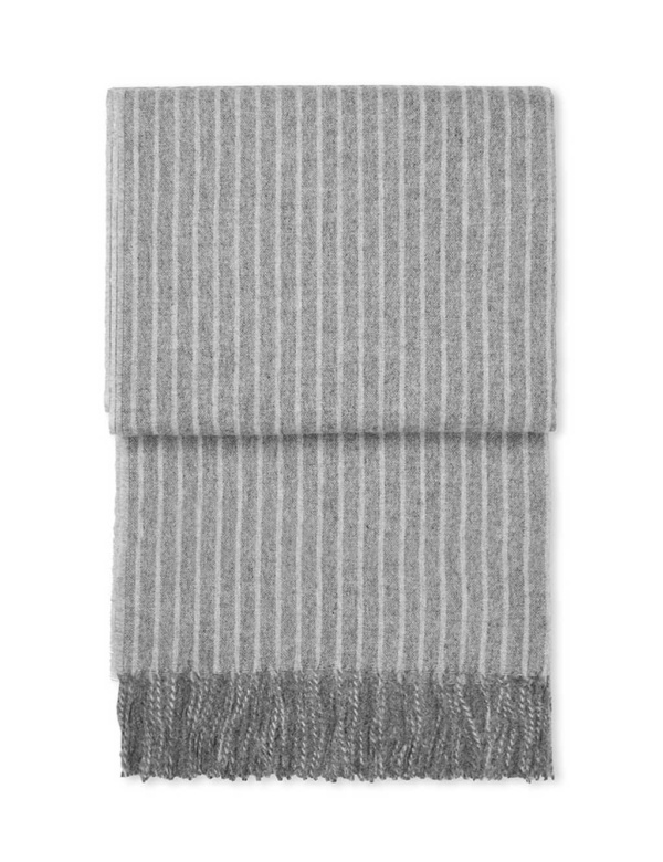 STRIPES grey шерстяной плед. Плед шерсть альпака, овечья шерсть. ТМ Elvang (Элванг), Дания-Перу