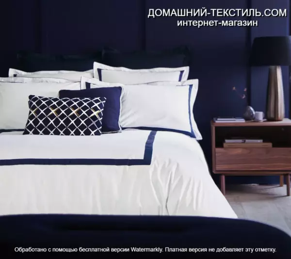 EGERIE BLUE CORINTH. Комплект постельного белья 100% Хлопок-Перкаль. Blanc des Vosges, Франция. ДОМАШНИЙ-ТЕКСТИЛЬ.COM интернет-магазин (1)