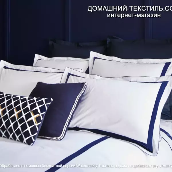 EGERIE BLUE CORINTH. Комплект постельного белья 100% Хлопок-Перкаль. Blanc des Vosges, Франция. ДОМАШНИЙ-ТЕКСТИЛЬ.COM интернет-магазин (4)