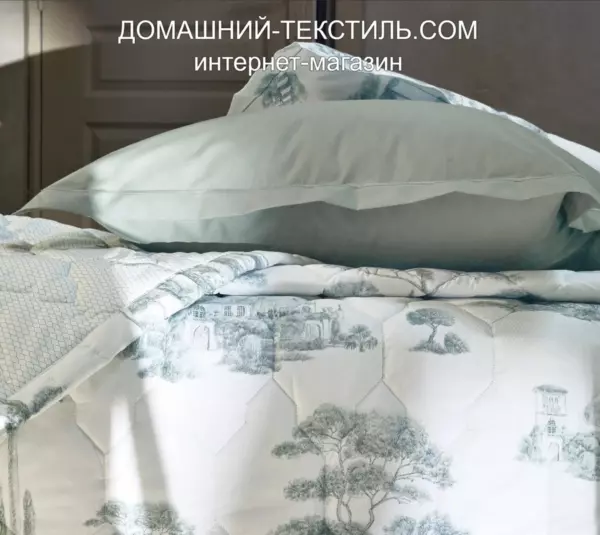 PROMENADE sauge серо-зеленый Стеганое Покрывало 100 Хлопок Blanc des Vosges Франция ДОМАШНИЙ-ТЕКСТИЛЬ.COM интернет-магазин (3)