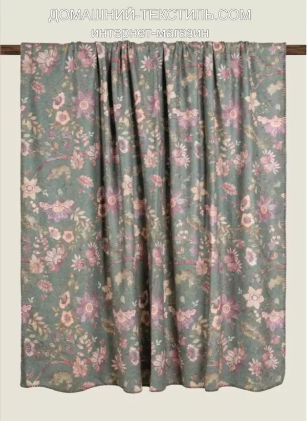 Frati SOFT BAMBOO ENGLISH MORRIS GREEN зеленый 150х200 Плед Бамбук-Полиэстер Frati Home Италия ДОМАШНИЙ-ТЕКСТИЛЬ.COM интернет-магазин (1)