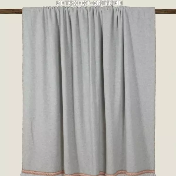 Frati SOFT BAMBOO GRIGIO PERLA с тесьмой Matisse серый с оранжевым Плед Бамбук-Полиэстер Frati Home Италия ДОМАШНИЙ-ТЕКСТИЛЬ.COM интернет-магазин