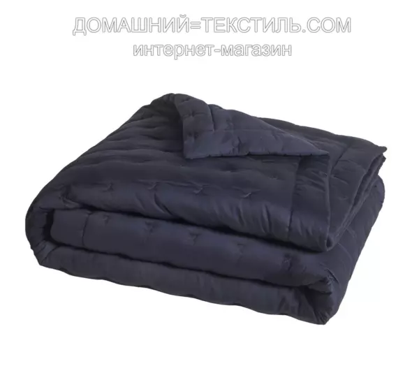 Alcove blue corinthe темно-синий стеганое покрывало 100 Хлопок-Сатин Blanc des Vosges Франция-Португалия ДОМАШНИЙ-ТЕКСТИЛЬ.COM интернет-магазин