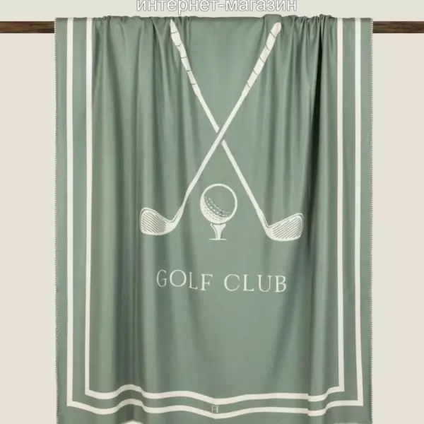 GOLF CLUB зеленый Плед 150х200 Хлопок-Полиэстер Frati Home Италия ДОМАШНИЙ-ТЕКСТИЛЬ.COM интернет-магазин (1)
