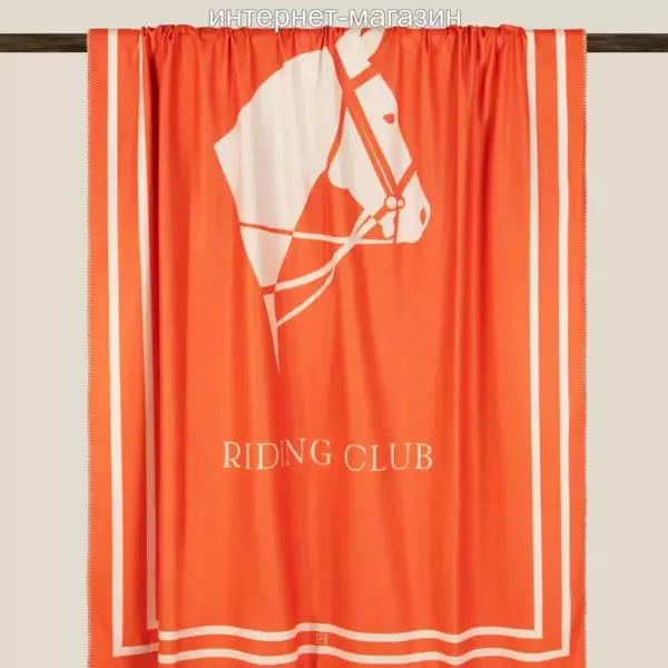 RIDING CLUB оранжевый Плед 150х200 Хлопок-Полиэстер Frati Home Италия ДОМАШНИЙ-ТЕКСТИЛЬ.COM интернет-магазин (1)
