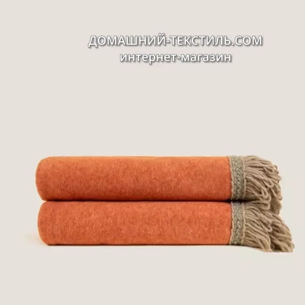 Frati SOFT BAMBOO APRICOT с тесьмой ROUSSEAU оранжевый Плед Бамбук-Полиэстер Frati Home Италия ДОМАШНИЙ-ТЕКСТИЛЬ.COM интернет магазин (3)