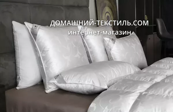 Monferrat-Монферрат Подушка пуховая средняя 100% белый гусиный пух Primavelle-Примавель Россия ДОМАШНИЙ-ТЕКСТИЛЬ.COM интернет-магазин ( (4)