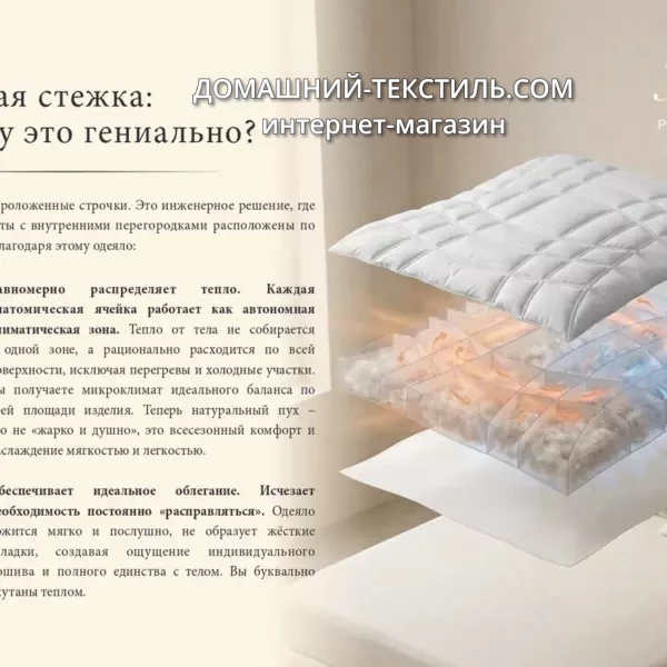 Thermo Sense-Термо Сенс Теплое пуховое кассетное одеяло 100 белый гусиный пух Primavelle-Примавель Россия ДОМАШНИЙ-ТЕКСТИЛЬ.COM интернет-магазин (2)